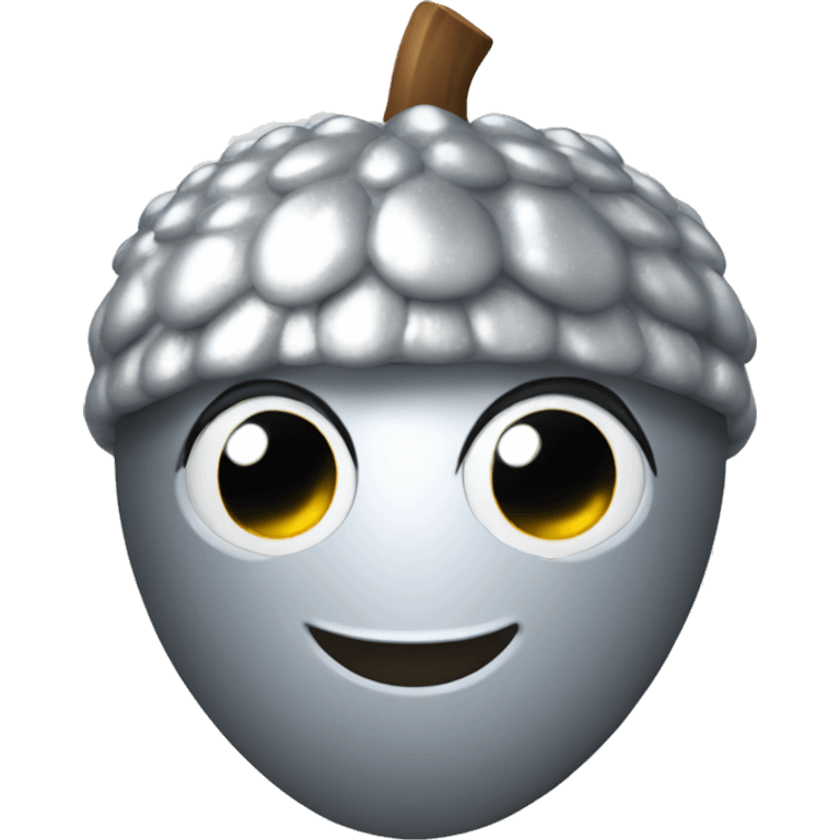 sparkling silver acorn emoji