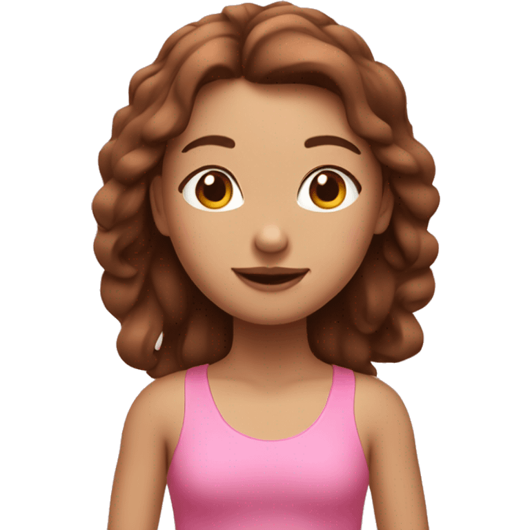 Pink girl in yoga with brown hair  emoji