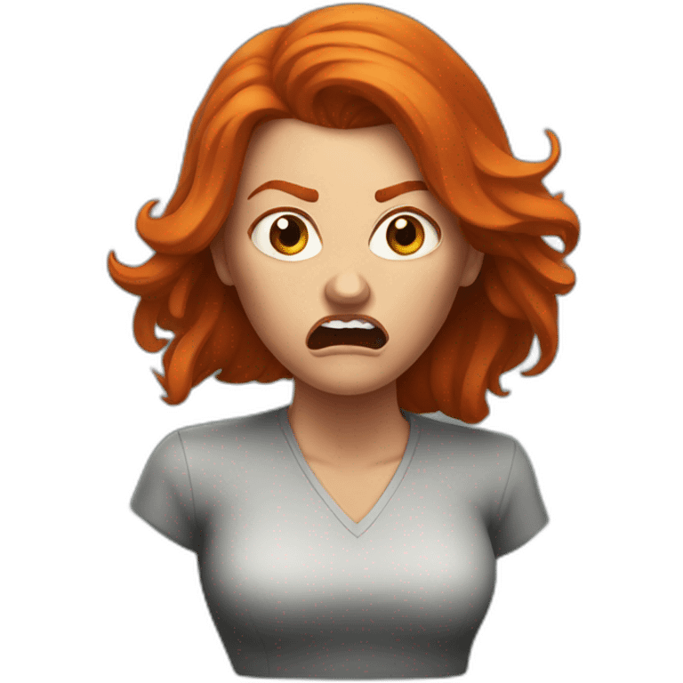 Enraged redheaded woman emoji