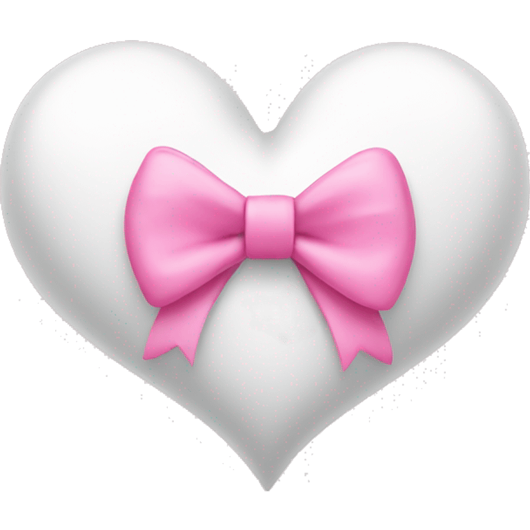 White heart with a pink bow emoji