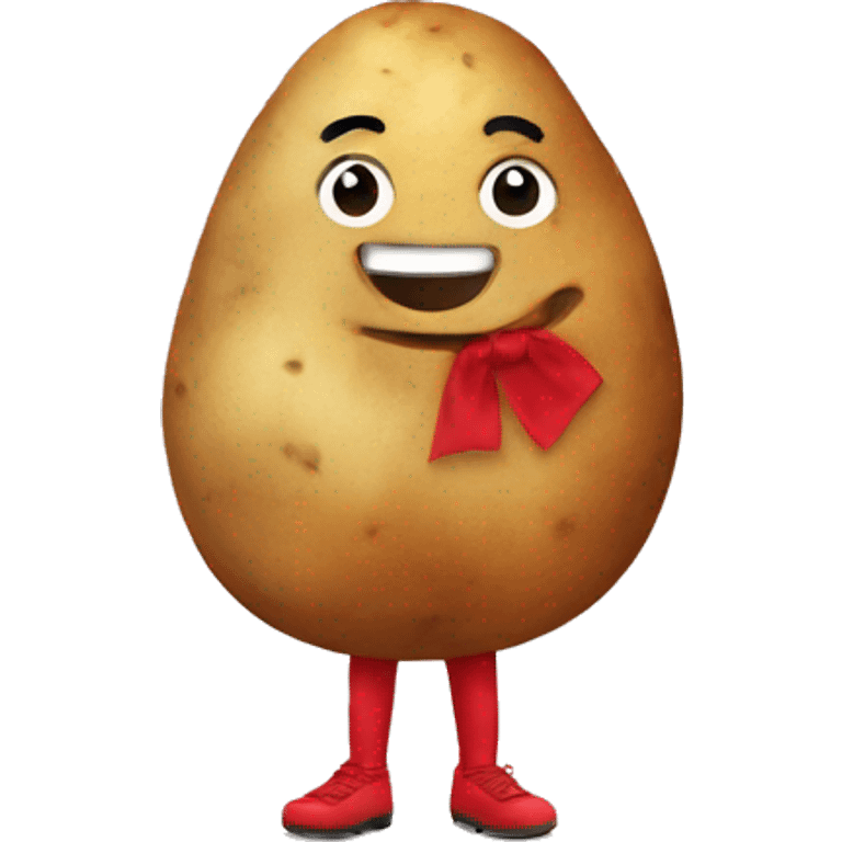 potato trying on a red dress emoji