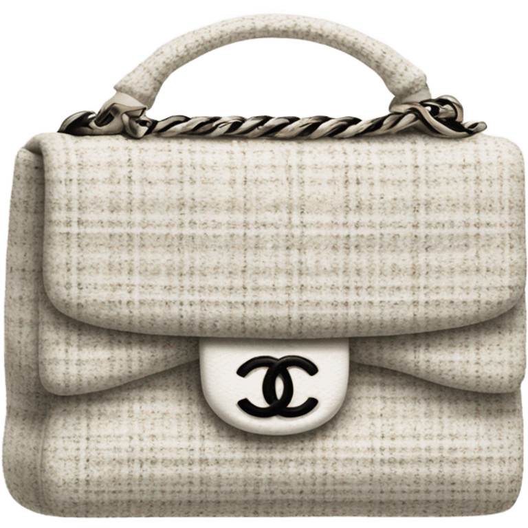 Tweed white chanel bag  emoji