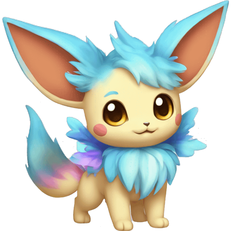 Colorful Kawaii Eeveelution-Cute-Pokémon-fusion full body emoji