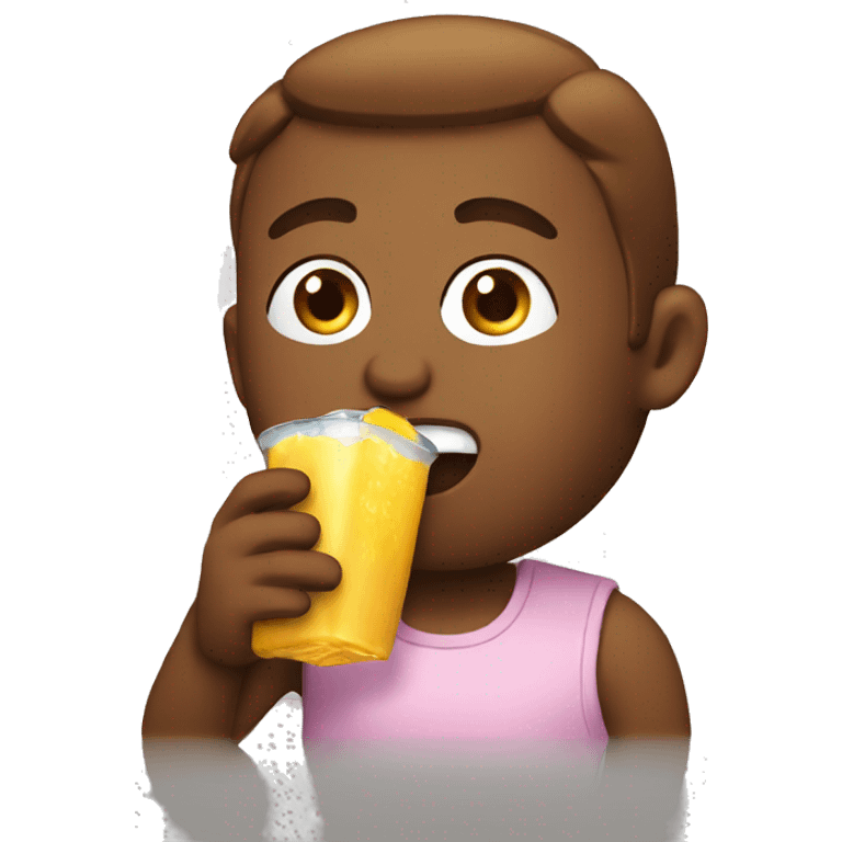 Emoji drinking a juicebox emoji