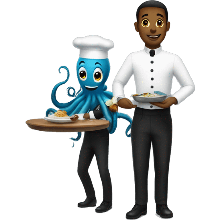 waiter and octopus emoji