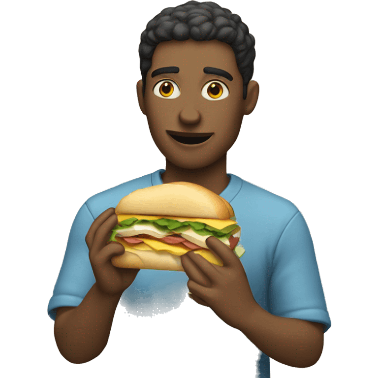 Person eating a sandwich emoji