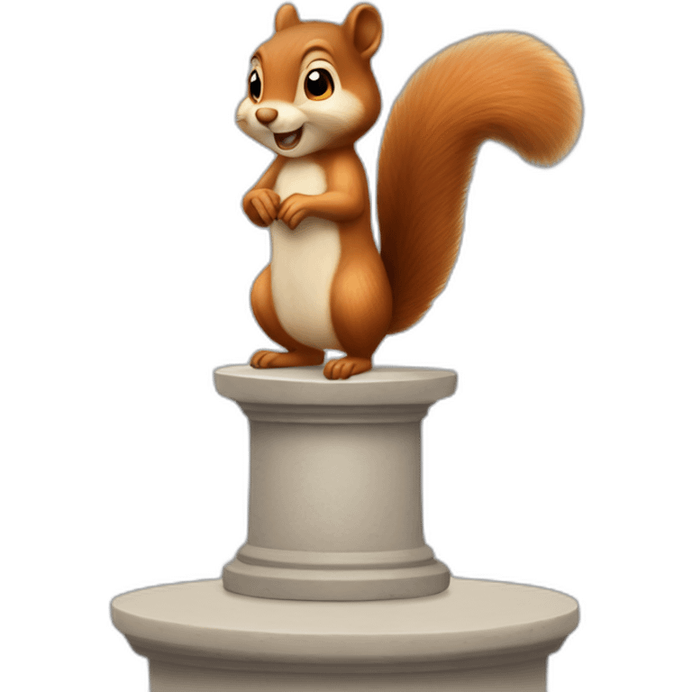 the squirrel stands on the pedestal first place emoji