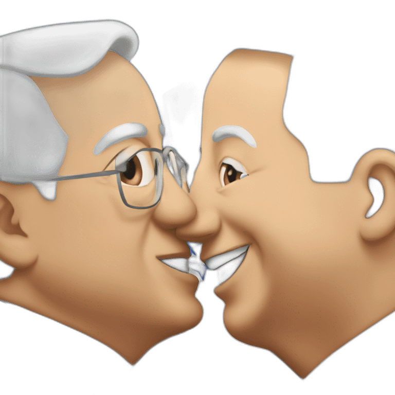 Mahmoud-Abbas-french-kissing-benjamin-Netanyahu emoji