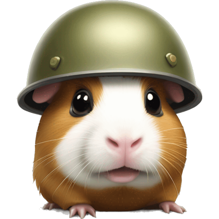 traumatised guinea pig with soldier helmet askew emoji