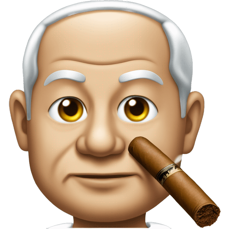 Benjamin Netanyahu smokes a cigar emoji