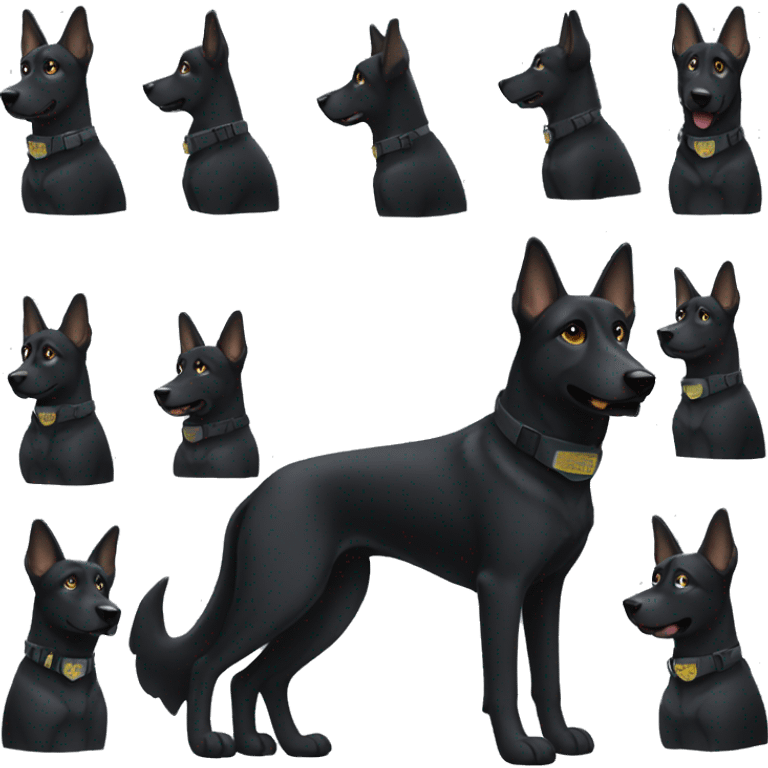 Black police dog emoji