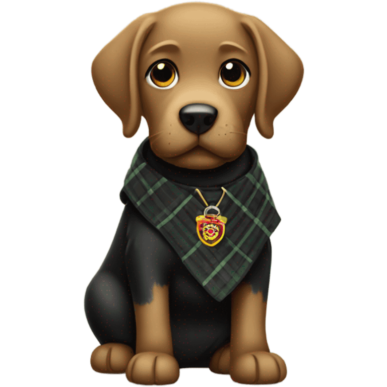 Black Labrador wearing a kilt emoji