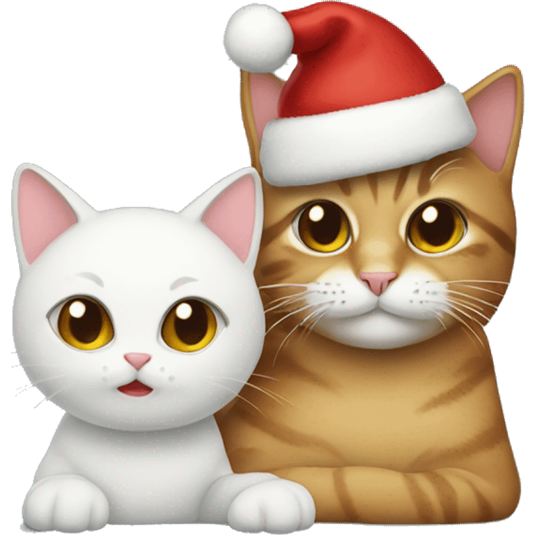 Cat with a Christmas cat emoji