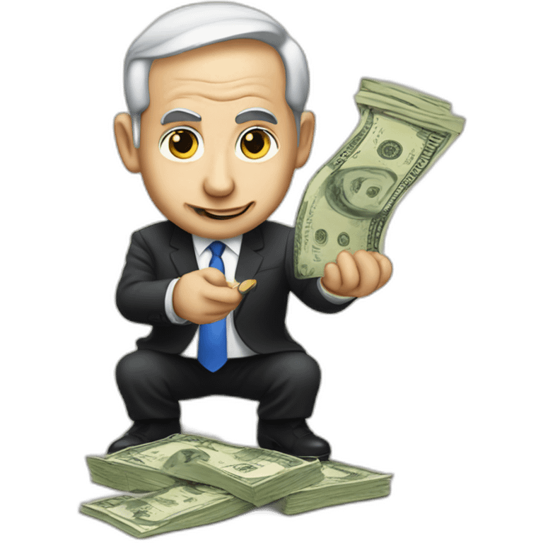 Netanyahu offering money emoji