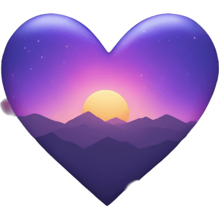 Vibrant heart with the night sky in it emoji