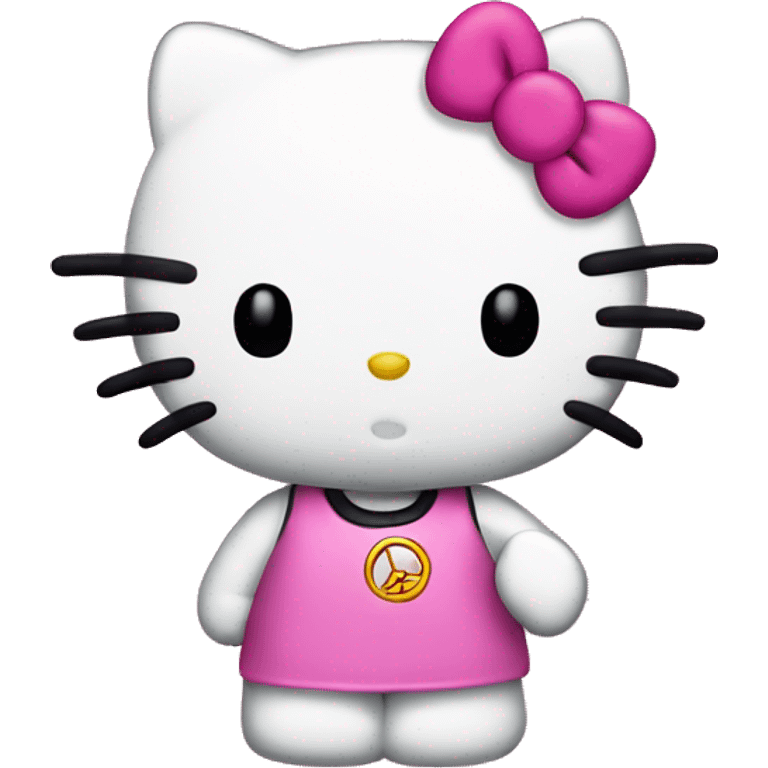 Hello kitty with the peace sign  emoji