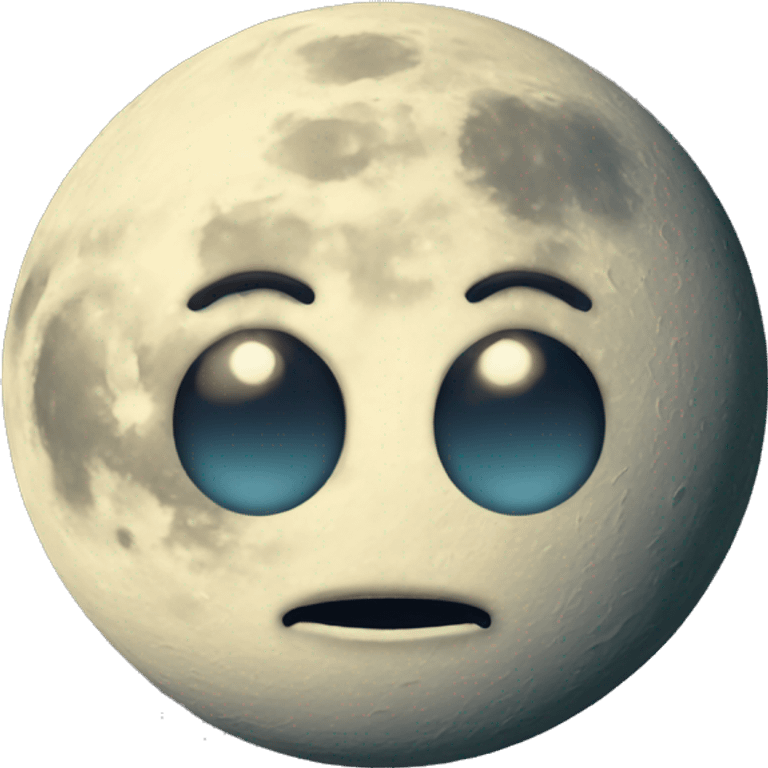 Vintage moon with a face emoji