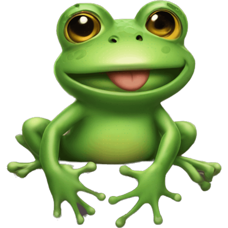 Frog on house emoji