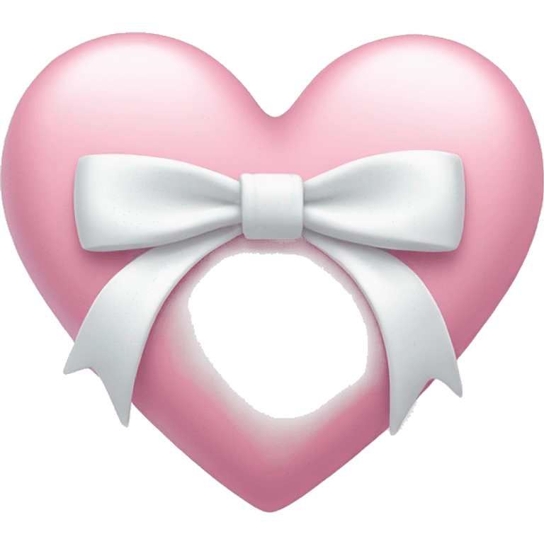 Pastel pink heart with white bow emoji