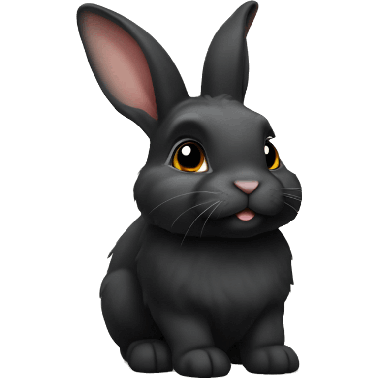 Black dwarf Netherland bunny emoji