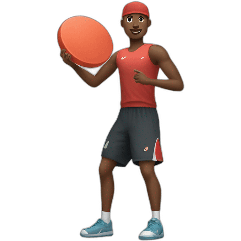 player with a frisbee in his hand emoji