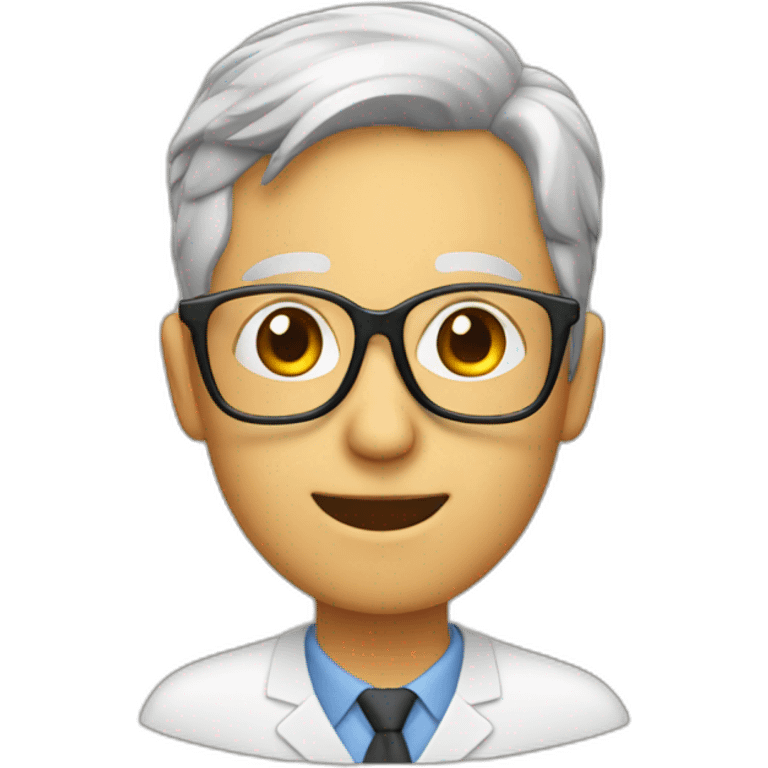 Teacher with glasses teaching English  emoji