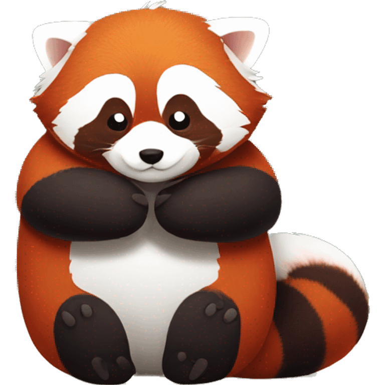 Red panda hug emoji