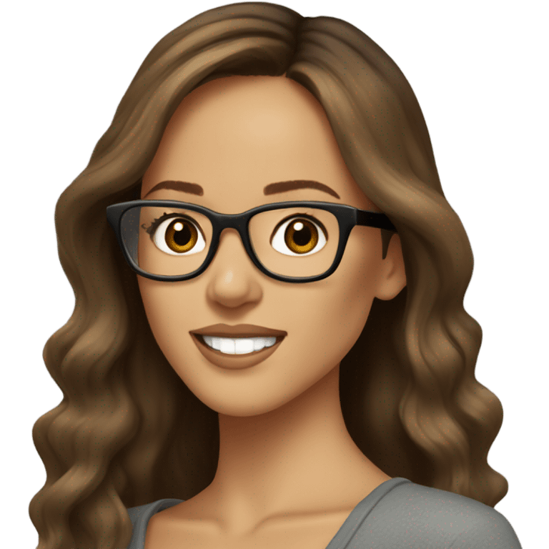 Jessica alba with glasses and brown hair  emoji