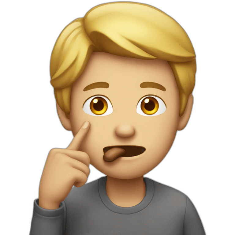 guy with finger on his mouth emoji