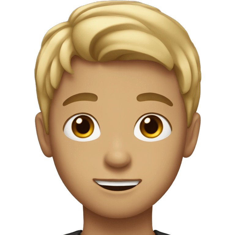 boy with dirty blonde hair and hazel eyes emoji