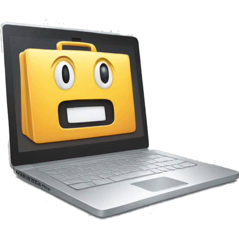 laptop with data emoji