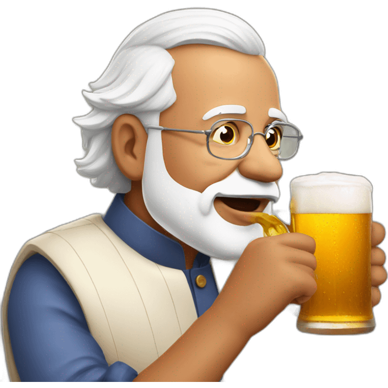 modi drinking beer emoji