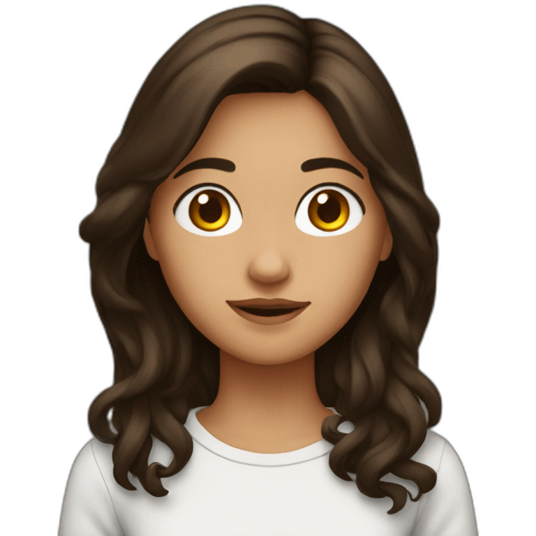 Fille brune emoji