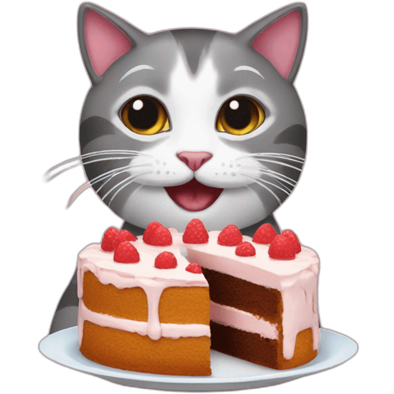 cat eating cake emoji