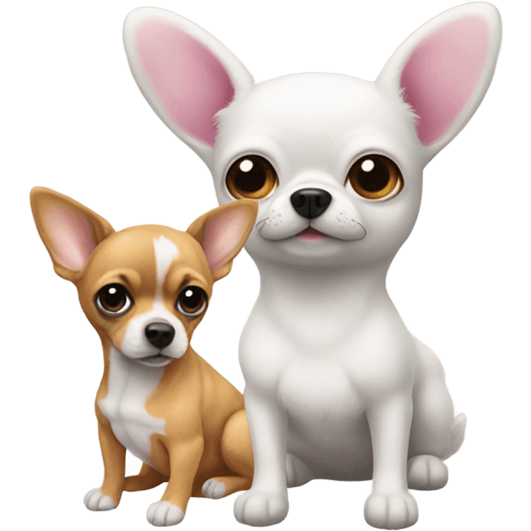 Stuffed animal half bunny and half chihuahua  emoji