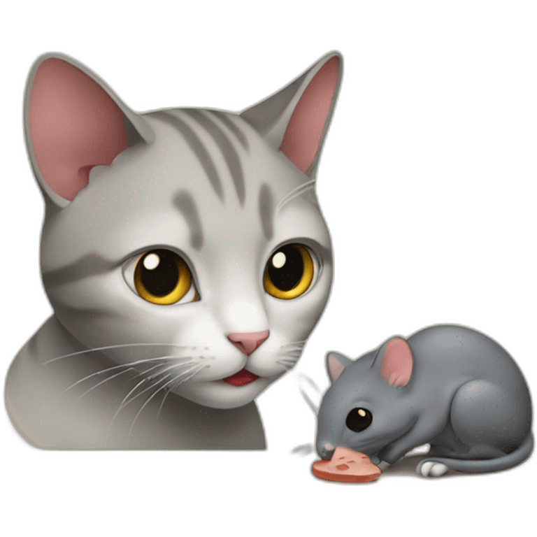 Cat eating mouse emoji