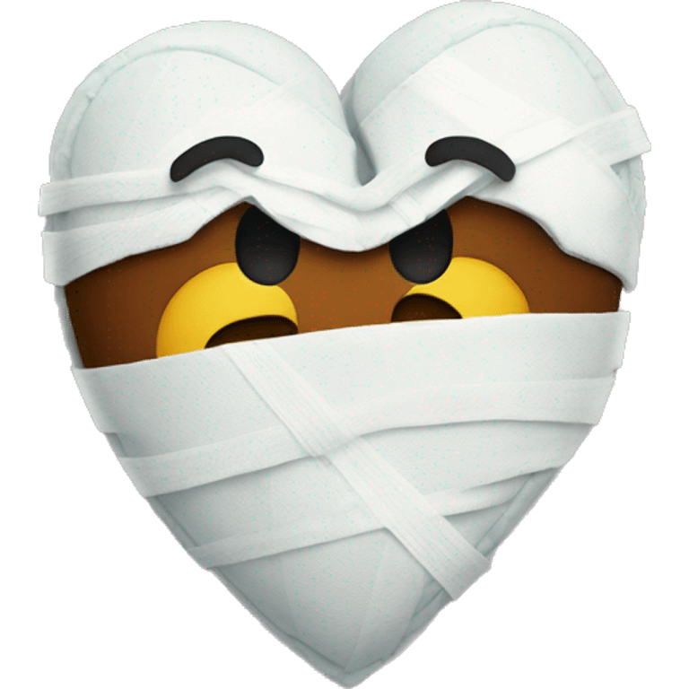 Broken heart with bandage and scares  emoji