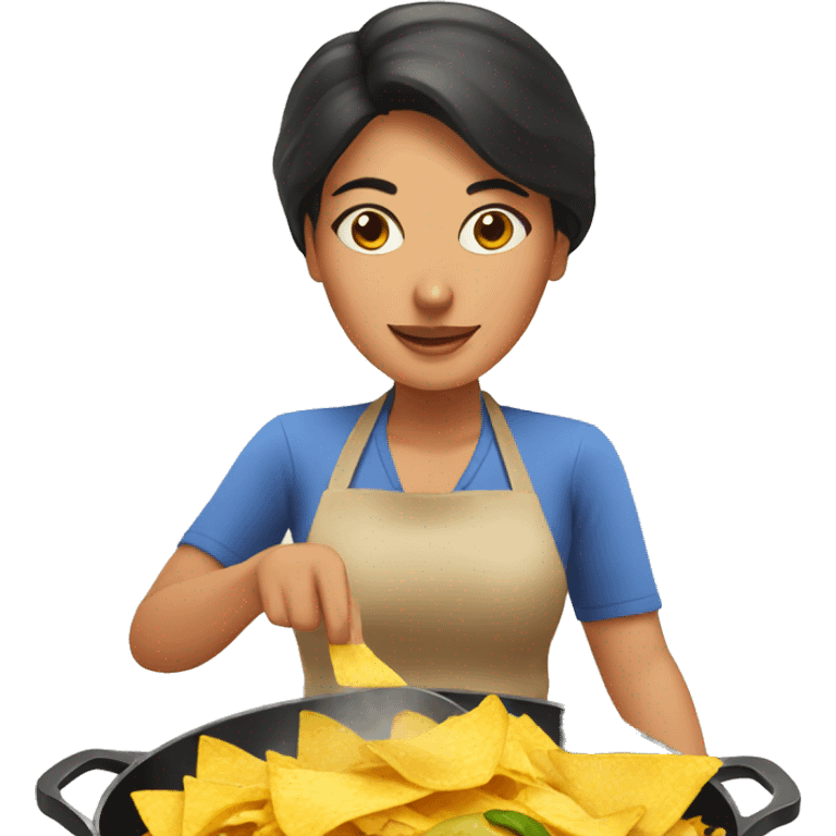 Mexican woman cooking nachos emoji