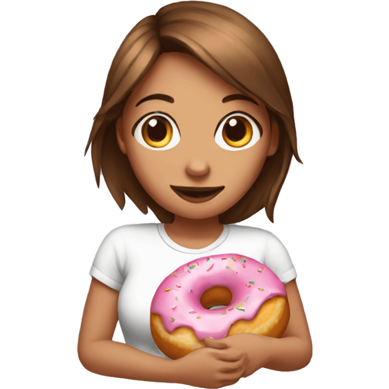 girl with donut emoji