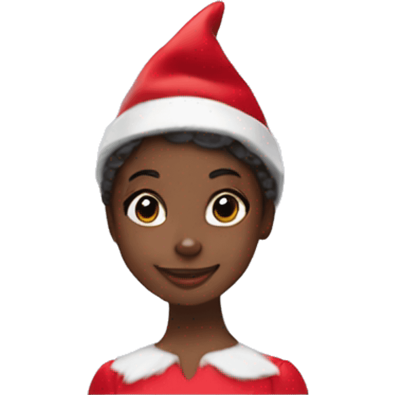 Black girl elf on the shelf emoji