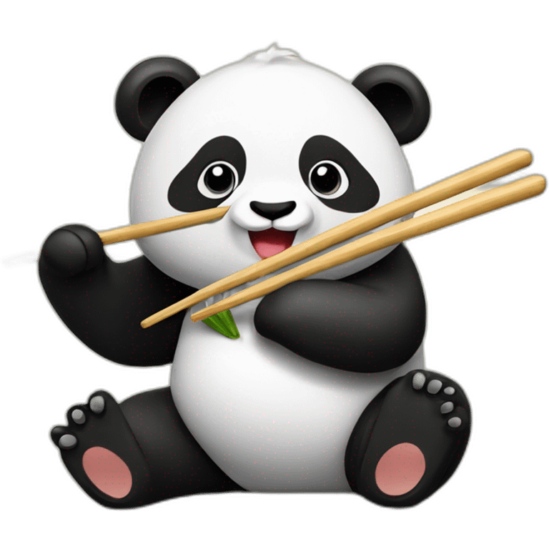 Panda qui a un sushi sur la tête  emoji