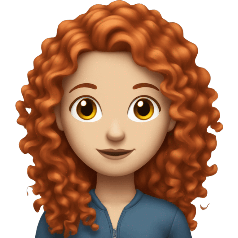 white girl with long red curly hair emoji