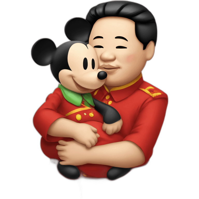 Chairman Mao hugging pregnant Mickey mouse emoji