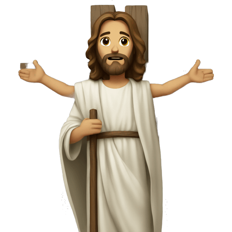 Jesus holding a cross emoji