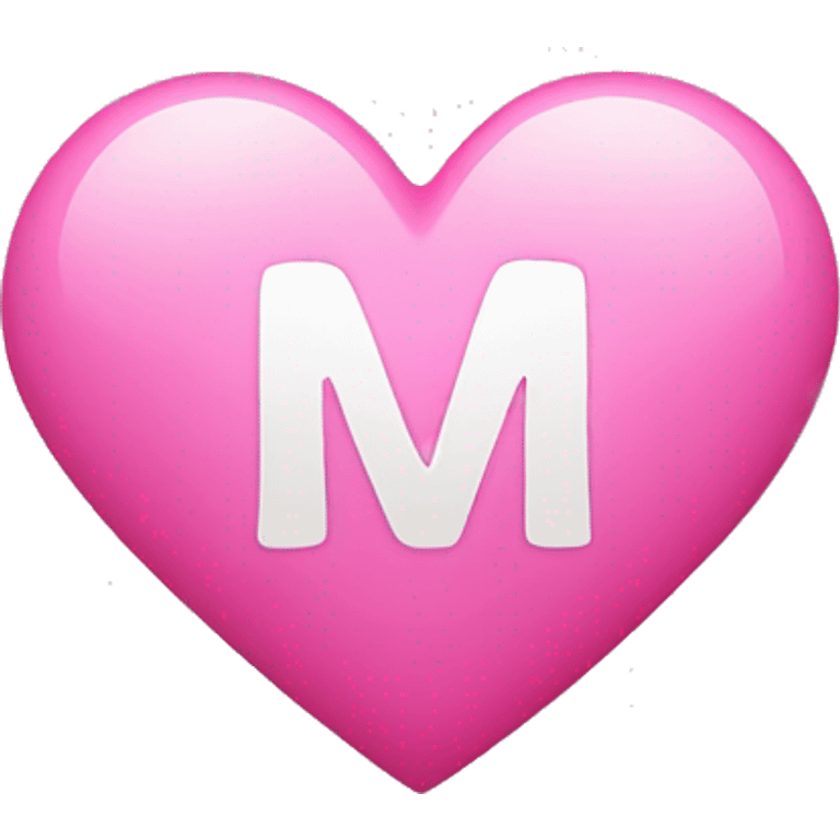 Pink heart wish initial M in it  emoji