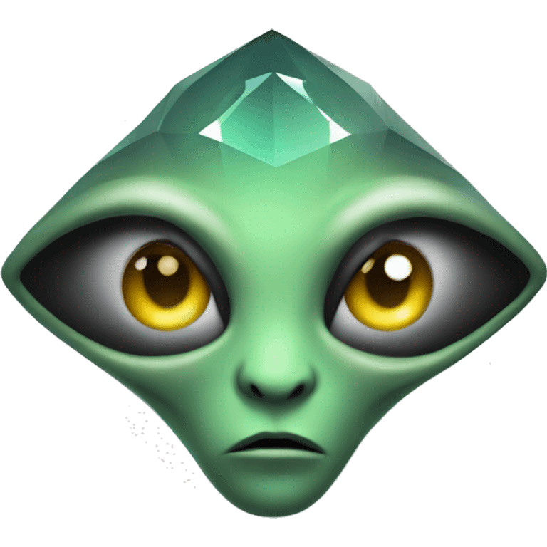 Alien with diamond shaped head an muti   emoji