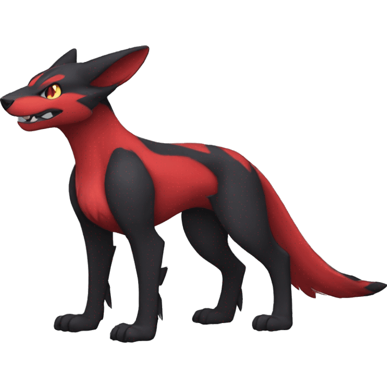 cool black red animal hybrid Fakemon full body emoji