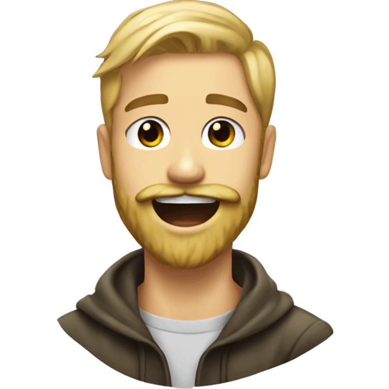 Beard blonde guy tongue out emoji