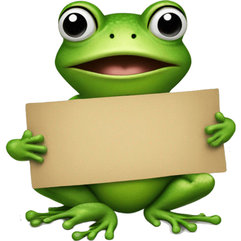 Frog holding a sign stating, "UR good" emoji