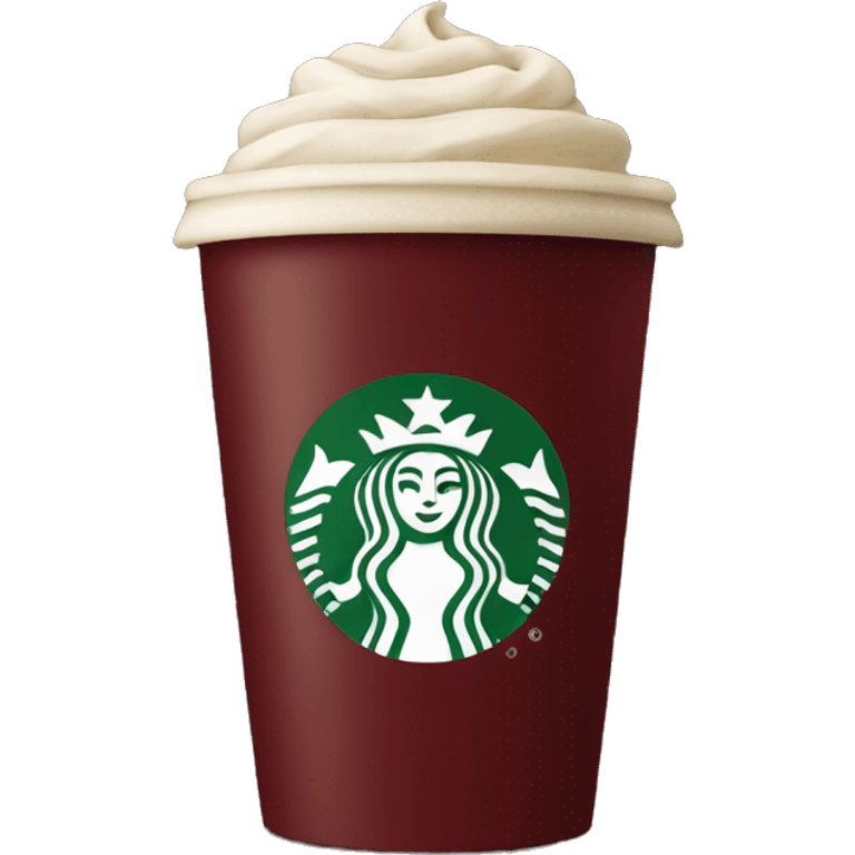 Dark red starbucks emoji